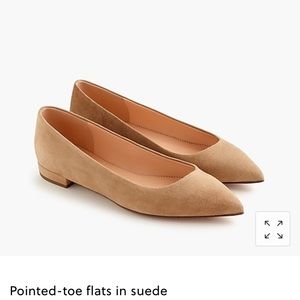 Jcrew pointed toe flats in suede